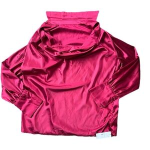 Vibrant Red Satin Blouse